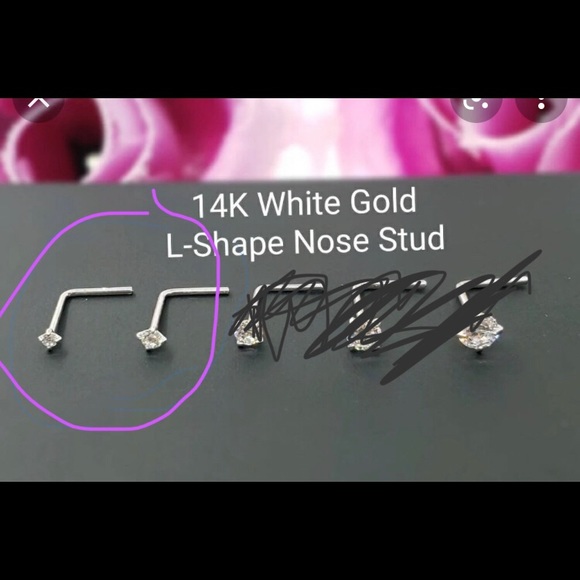 18G L shaped nose stud - Picture 2 of 2